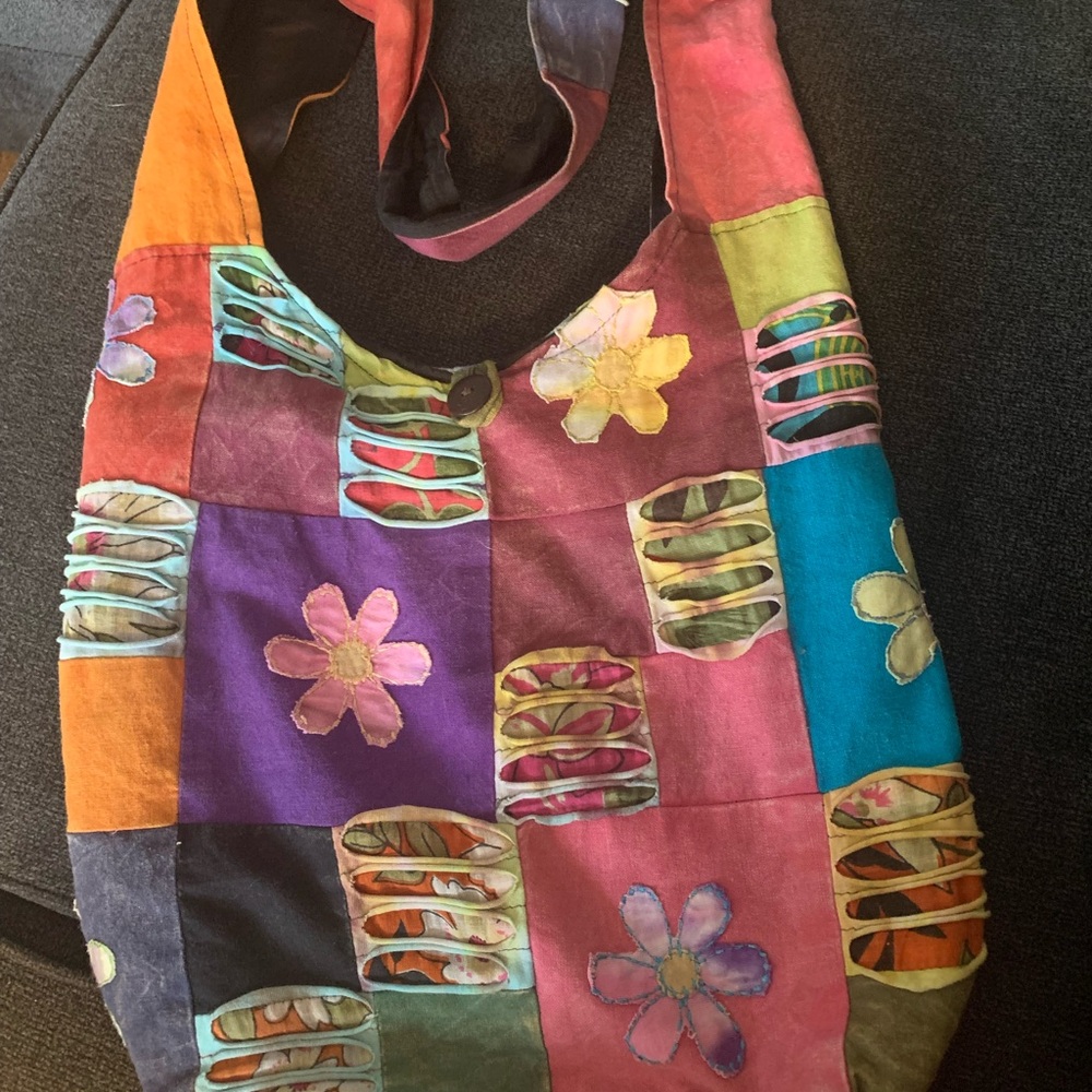 Floral Patchwork Shoulder Bag - image 1